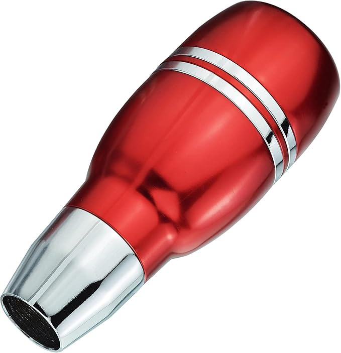 Lunsom Aluminium Alloy Shift Knob, Gear Shifter Head Leather Lever Stick Shifter Handle Type R Shifting Knobs Fit Most Manual Transmission Vehicle (Red)