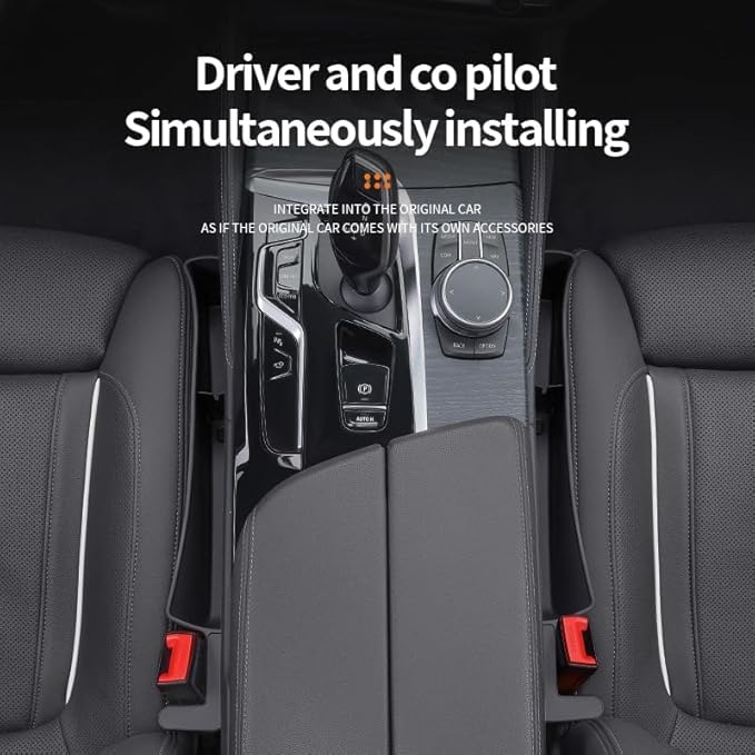 Car Seat Gap Filler, Seat Gap Organizer with Phone Holder, Car Seat Accessories, Car Organizer Fit Car SUV Truck-2PCS Gray
