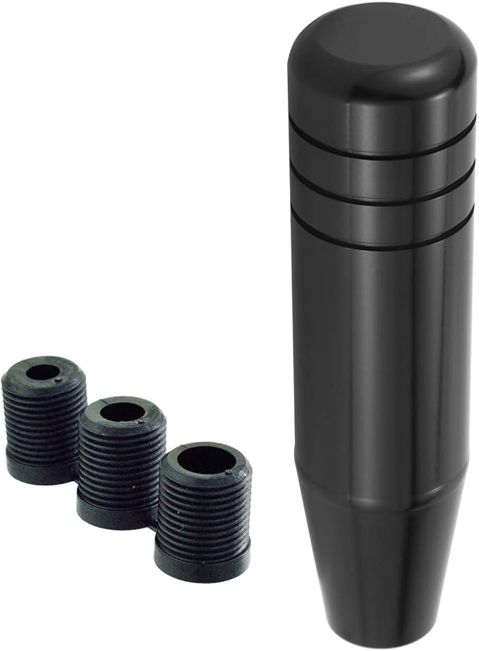 Lunsom 5" Aluminum Gear Lever Shifter Knob Long Alloy Shift Stick Handle Car Automatic Shifting Head Fit Most Manual Transmission Vehicles (Black)