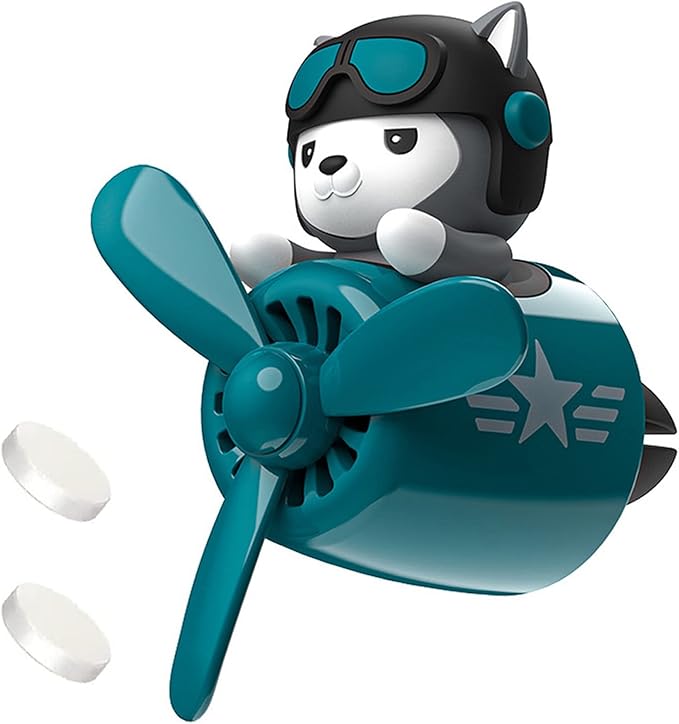 Pilot Car Air Freshener, Cute Cat Car Vent Clip Air Freshener with 2 Fragrant Tablets Automotive Air Outlet Fan Diffuser, Automotive Interiors Vent Decoration (style B)