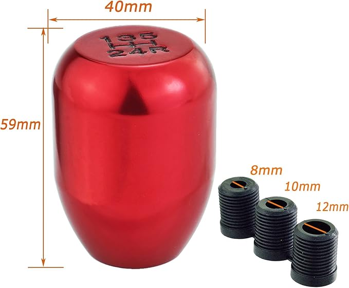 Lunsom 5 Speed Shifter Knob, Aluminium Alloy Gear Shifter Stick Handle Manual Shifting Lever Head Fit Most Auto Manual Transmissions