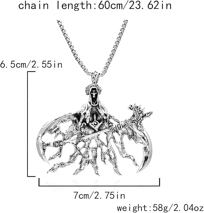 Halloween Decorations Rear View Mirror Accessories of Skull Car Hanging Ornament, Truck Accessories for Jeep Men Women, Gothic Rearview Mirror Charms, Car Accessories (Death God-B)