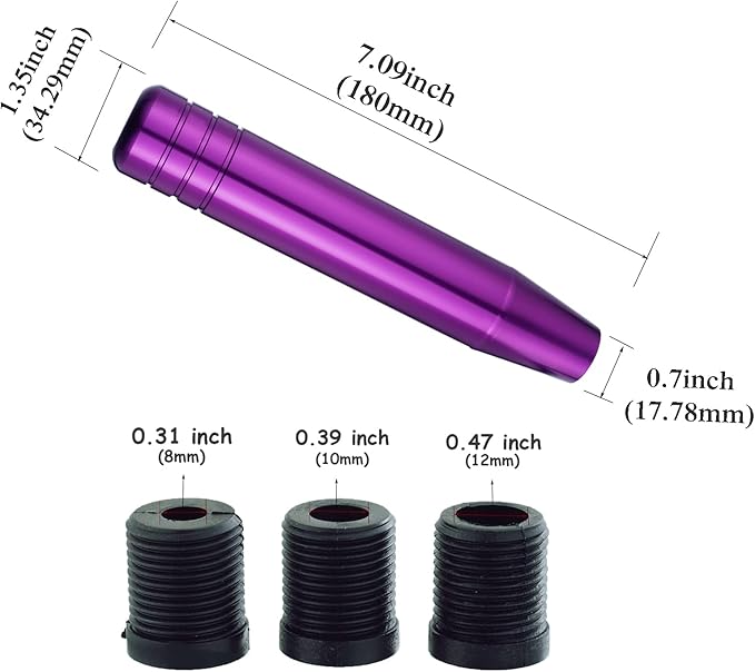 Abfer Tall Shift Knob Car Long Shifting Head Replace Weighted Gear Stick Shifter Knob Extension Fit Most Manual Automatic Transmission Vehicle (Purple-1)