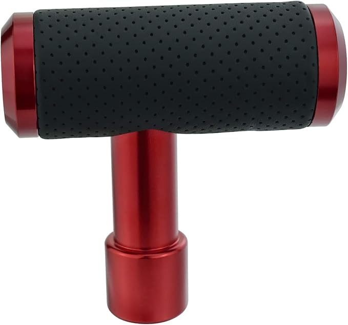 Lunsom Shifter Knob, Gear Shifting Lever Stick Shift Handle Head Type T Gear Shift Knob Fit for Manual Transmission Vehicle (Red)