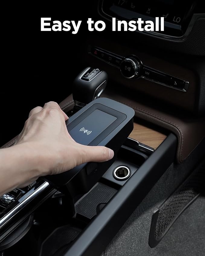 Car Wireless Phone Charger for Volvo 2017-2025 XC90 XC60 S90 S60 V90 V60 2025 2024 2023 2022 2021 2020 2019 2018 2017 Center Console Accessories Charging Pad