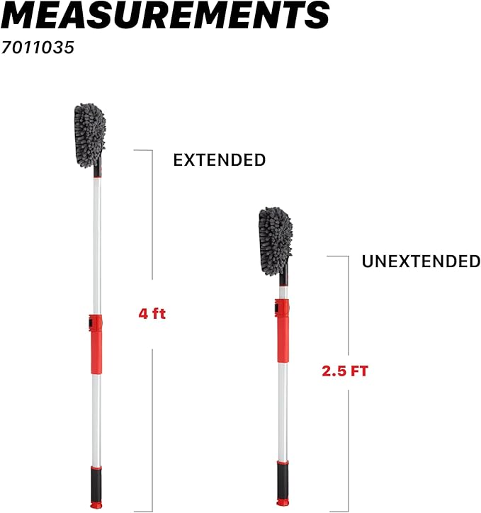 Maxshine IncrediStick Car Wash Stick | Extends to 4ft with Lightweight Aluminum Handle | Includes Microfiber & Chenille Covers | Secure Grip, Compact Design, Cleaning Tool for Cars, Trucks & RVs