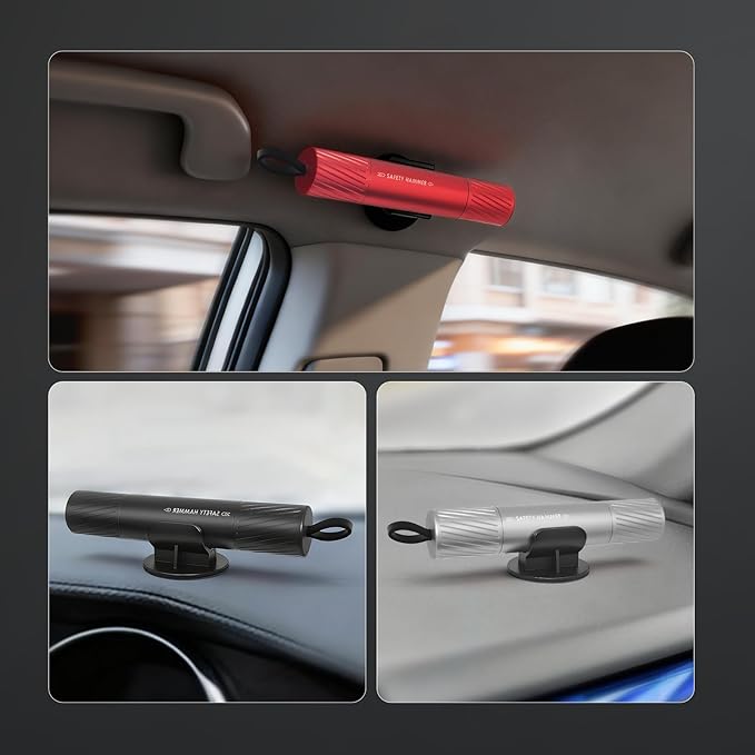 3Pcs Car Window Breaker Seatbelt Cutter, 2-in-1 Car Escape Tool, Window Breaker Glass Tool & Seatbelt Cutter, Essential Car Safety Hammer for Vehicle Emergencies