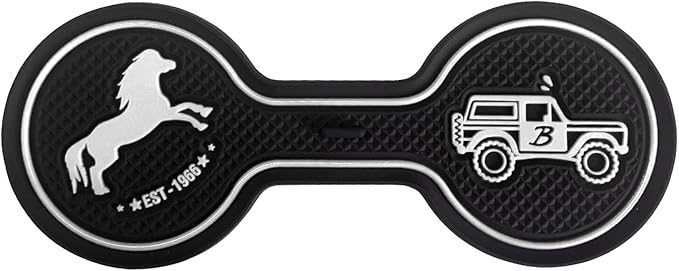 Car Cup Holder Coaster Compatible with Ford Bronco Offroad 2021-2025, Silicone Car Decorative Water Coaser, Bronco Car Accessories (White)