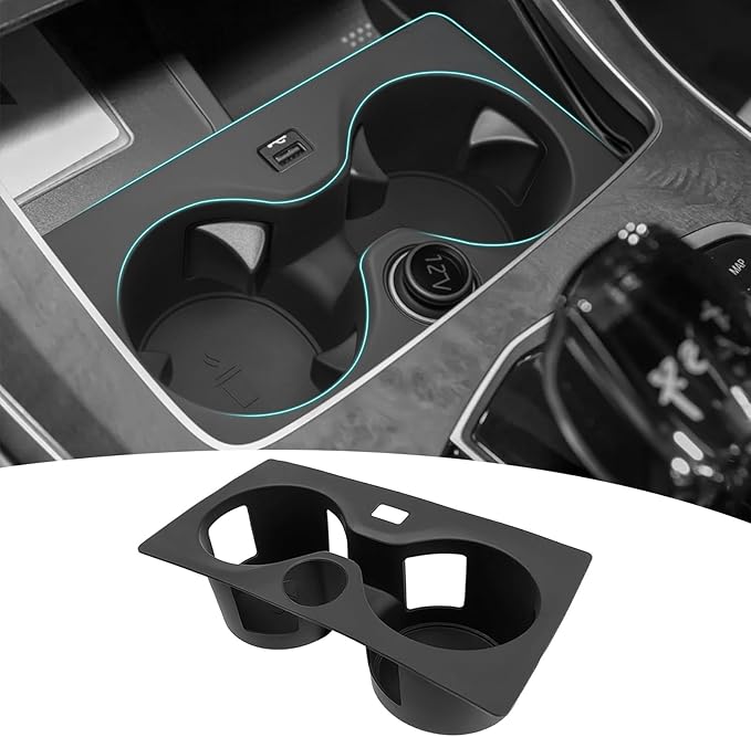 Cup Holder Organizer Compatible with BMW X5 G05 (2019-2023) / X6 G06 (2020-2023) / X7 G07 (2019-2023) Accessories, Noise-Free Water & Dust Proof Silicone Insert Console Drink Holder