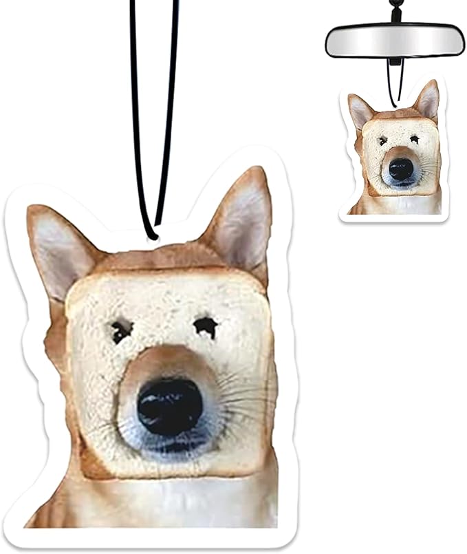 Funny Dog Air Freshener Hanging for Car Scented Ornaments Mirror Cute Car Fresheners Dogs Car Accessories Auto Interior Decor Scent Home Bathroom Closet Dog Gifts for Women Men