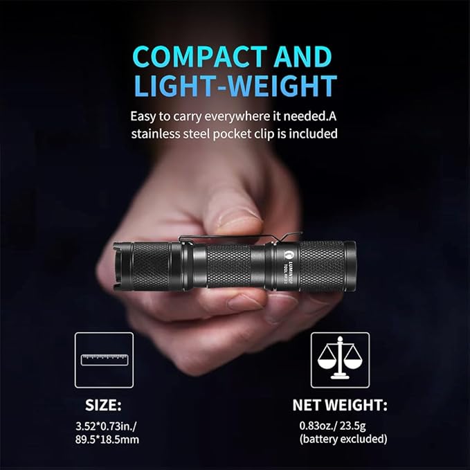 LUMINTOP Tool AA 2.0 EDC Flashlight, Pocket-Sized Keychain Light, Super Bright 650 Lumens, 5 Modes with Mode Memory, IP68 Waterproof LED Torch for Camping Hiking Emergency