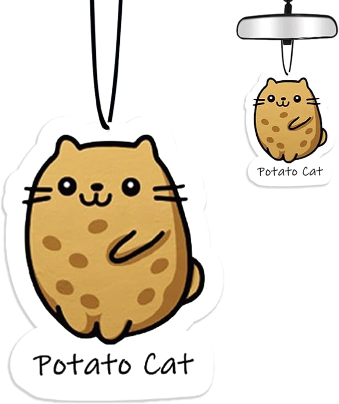 Potato Cat Car Air Fresheners Hanging Air Fresheners Scented Hanging Ornaments Refresh Airs Fragrant Pendant Potato Cat Car Accessories Interior Decor Home Cats Gifts for Men Women
