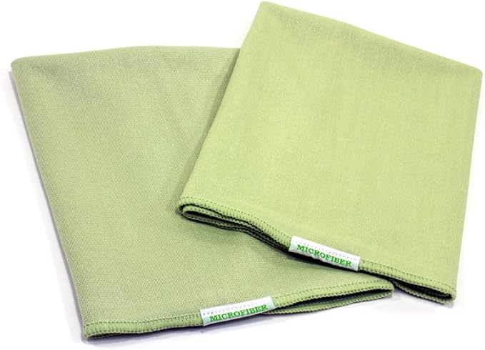 Autofiber Bulk Pack Smooth Glass Microfiber Window, Mirror and Glass Towel - Pack of 10, Green (16 inch x 16 inch)
