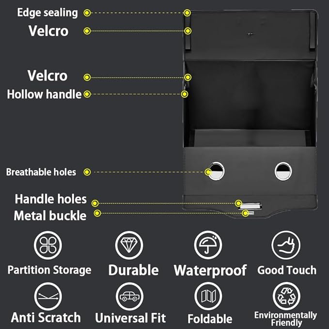 Leather Trunk Organizer,Foldable,Multi-Compartment,With Breathable Holes for Car SUV Truck MPV,Camping Picnic,Home Small 15 * 13.7 * 13.7 inch Orange