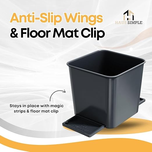 Car Trash Can for Vehicles Leakproof Compact Garbage Bin w/ Stability Flap, Anti-Slip Base, Portable Trash Holder for Cars, Trucks, SUVs, Minivans Compact, Auto Container Organizer (Gray, Small)