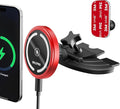OHLPRO 15W Magsafe Car Mount Charger for iPhone 17, Fast Wireless Charging Magnetic CD Slot Holder with 3M Adhesive Base for Dashboard, Aluminum Shell, Compatible with iPhone 16/15/14 Pro Max, Red