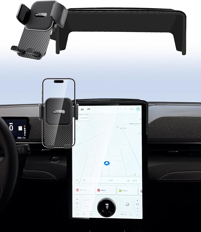 SKYLOTEC Car Phone Holder for Ford Mustang Mach-E 2021 2022 2023 2024 Accessories 15.5-Inch Screen Fixed Clip, Automobile Cradles Phone Mount, Cell Phone Base Not Block Air Vent