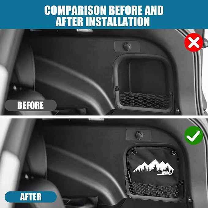 Trunk Organizer Multifunction Storage Backpack RAV4 Trunk Cubby Bag Organizer Oxford Cargo Side Pocket Bag for Toyota RAV4 2019 2020 2021 2022 2023 2024 2025 Car Interior Accessories, Black