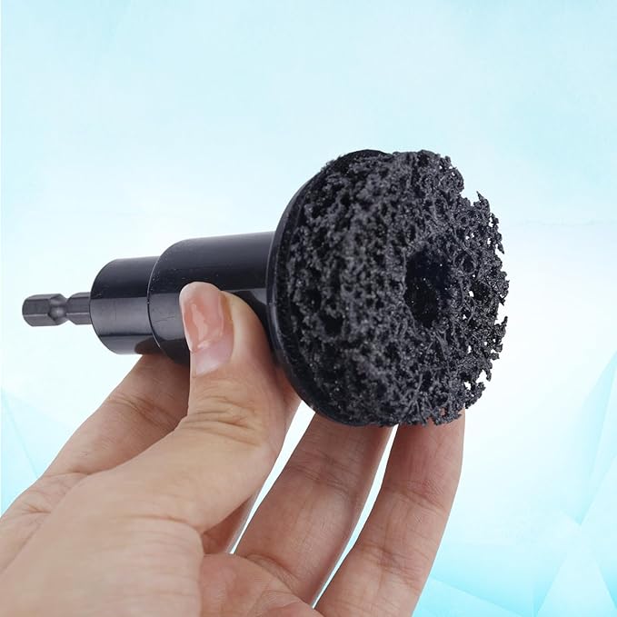 10PC Wheel Hub Cleaning Tool，Brake Hub Cleaning Kit Includes 8 Pads、Holder and Adapter，Fits 1/2” Wrenches or Electric Drill, Automotive Maintenance Tool (ABS Plastic)