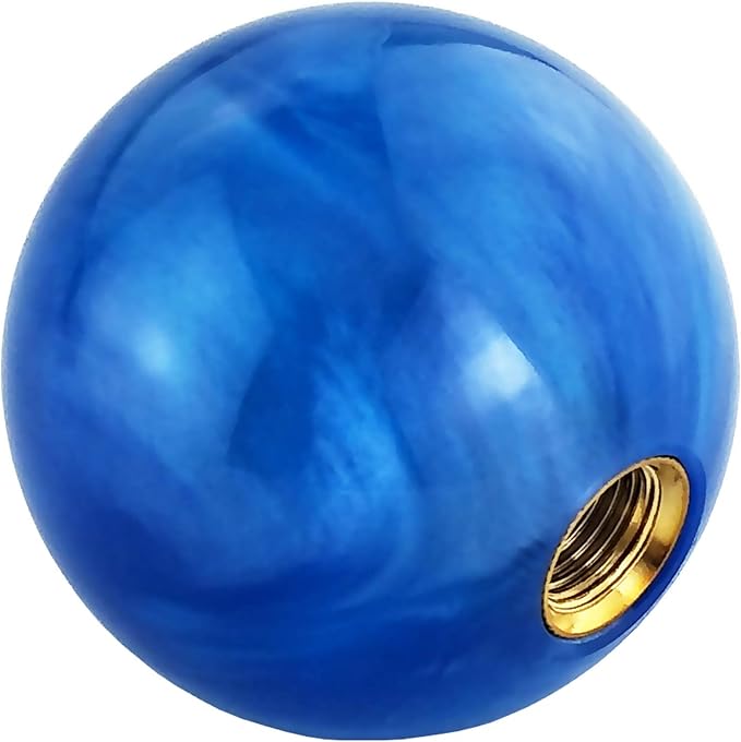 Lunsom Round Shift Knob, Ball Shape Gear Shifter Lever Head Shift Ball Car Stick Handle Fit Most Automatic Manual Transmission Vehicle (M8x1.25, Blue)