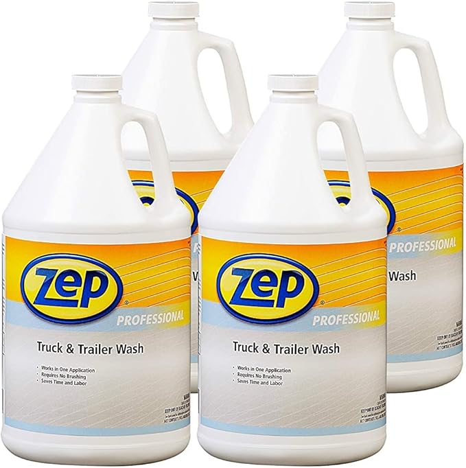 Zep Truck and Trailer Wash - 1 Gallon (Case of 4) 1041477 - Removes Exhaust Deposits, Road Film and Bugs from Painted Vehicle Surfaces