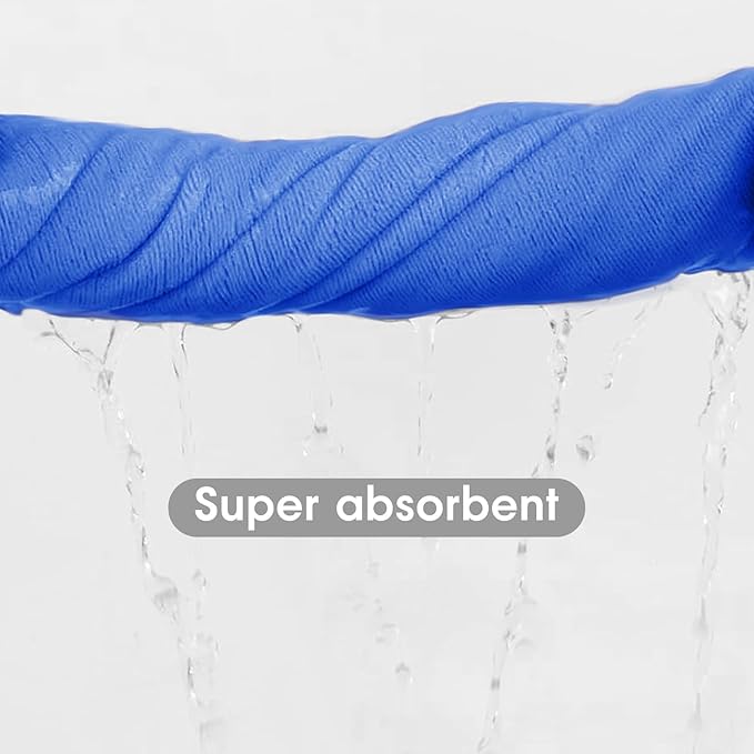 JML Large Bath Towels 30 x 60 Inches, Microfiber Body Towel Set for Adult, 2 Pack - Soft Absorbent, Quick Dry, Perfect for Bathroom,Hotel,Gym, Yoga, Swimming, SPA, Fitness, Sport, Dark Blue