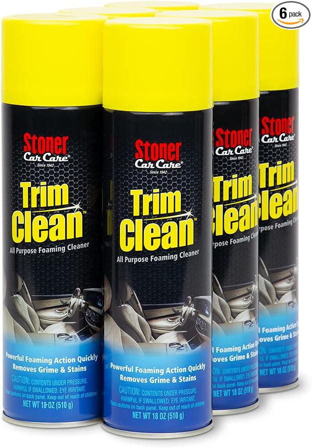 Stoner Car Care 91134-6PK Trim Clean – All-Purpose Foaming Automotive Interior Cleaner, Fast-Acting Formula Quickly Removes Grime, Dirt & Stains from Trim, Consoles & Plastics – 18 oz (Pack of 6)