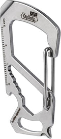 KeyUnity KS00 Carabiner Clip Multitool Stainless Steel 7 Tools in 1, Quick Release Clasp, Wrench, Cross Screwdriver, Slotted Screwdriver, Bottle Opener, Ruler, Key Holder (Silver)