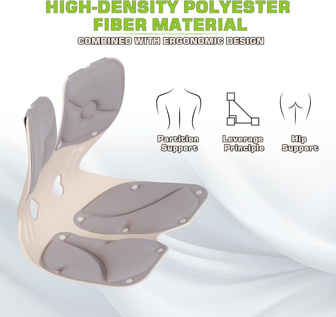 Ergonomic Back and Lumbar Support Pillow for Office Chair, Legless Floor Chairs with Back Support and Detachable Cushion, Office Chair Posture Corrector for Kids, Trumpet