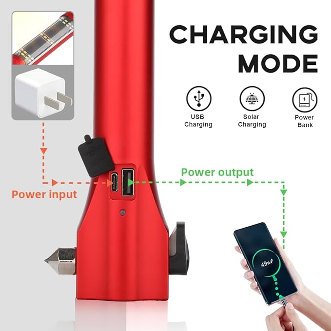 SINSEN Car Window Breaker Seatbelt Cutter, Emergency Escape Tool with Compass, Multi Tactical Safety Hammer Rescue Kit