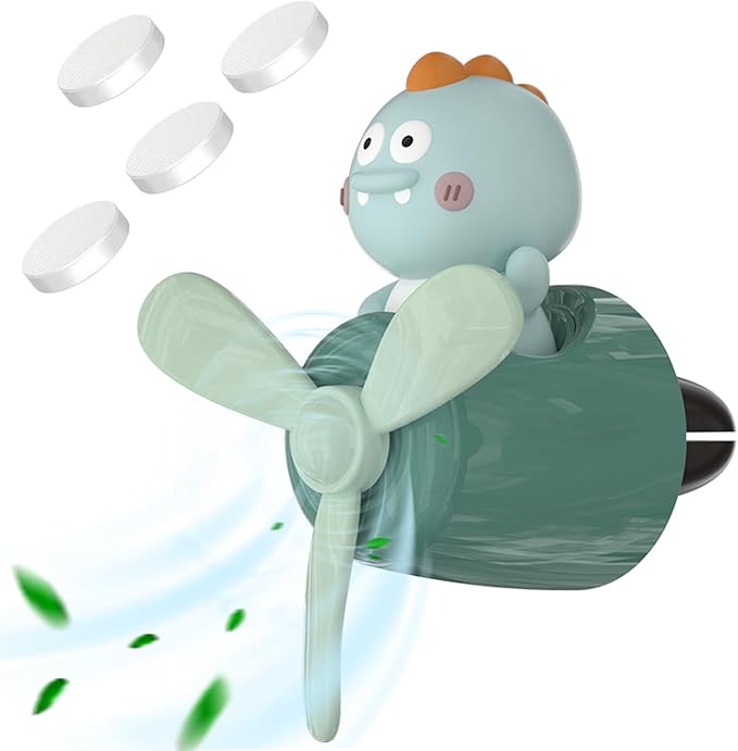 Pilot Car Air Freshener, Cute Dino Car Vent Clip Air Freshener with 4 Fragrant Tablets Automotive Air Outlet Fan Diffuser, Automotive Interiors Vent Decoration (Pilot Dino)