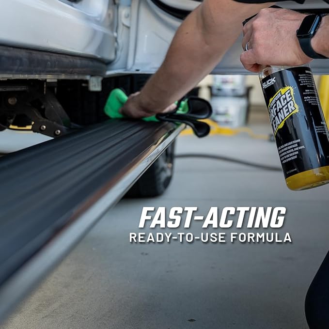 Slick Products All-Purpose Surface Cleaner – Multi-Surface Car Interior & Exterior Cleaner for Vinyl, Plastic, Rubber, Carpet & Upholstery – Fresh Lemon Scent – 32 oz.