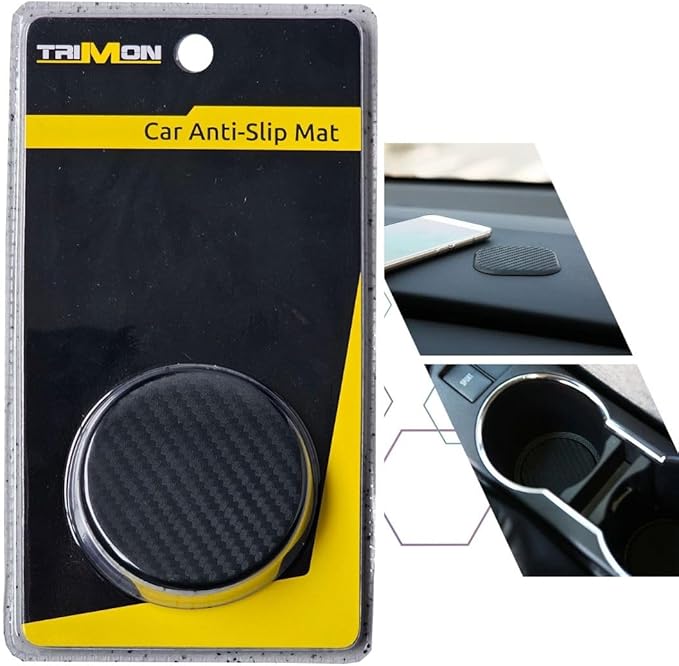 Generic Trimon Car Cup Coasters 2 pcs 2.71 inch diameter Car Interior Accessories Black Non-Slip Recessed Car Cup Mats for Cup