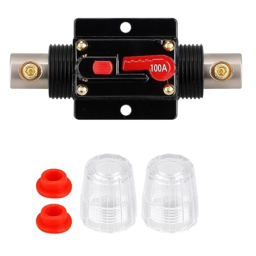 100 Amp Audio Circuit Breaker,12V-24V DC Fuse Holder,20-300A Breaker Switch,Inline Circuit Breaker with Reset Button,for Automotive Marine Boat Audio System Current Overload Protection