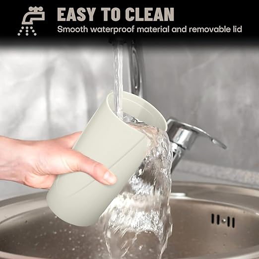 Car Trash Can Bin with Lid - 2 Packs Car Garbage Can Cup Holder - Cream Mini Leakproof Vehicle Garbage Bin with 40pcs Trash Bags-Automotive Organizers and Storage for Front Back Seat Accessories