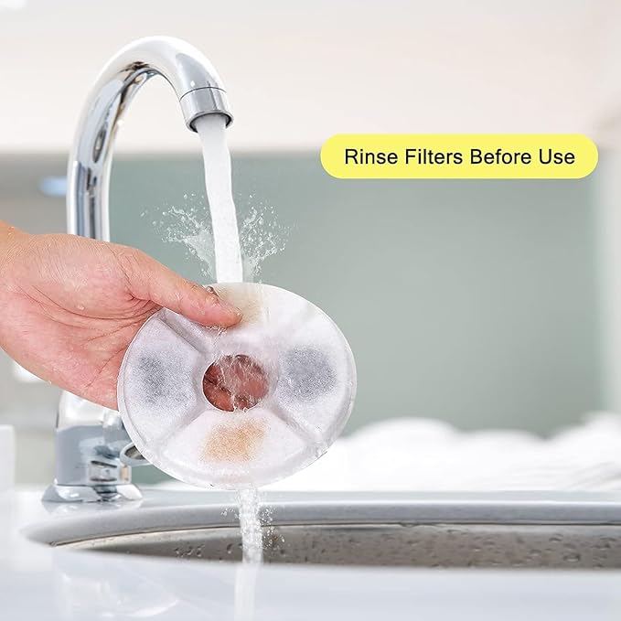 12 Pcs Cat Water Fountain Filters Compatible with Cornnpet 2.2L Pet Fountains, Replacement Filter Kit with Sponges & Brushes, Triple Filtration for Fresh Clean Water