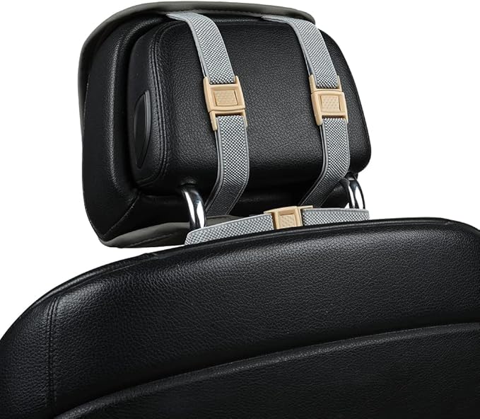 1pcs Luxury Car Seat Backrest Protector Cover Car Interior PU Leather Car Seat Cover Universal Anti-Slip Seat Cover(Dark Grey Backrest)