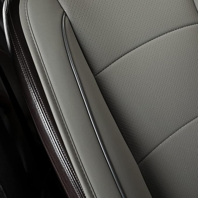 1pcs Luxury Car Seat Backrest Protector Cover Car Interior PU Leather Car Seat Cover Universal Anti-Slip Seat Cover(Dark Grey Backrest)