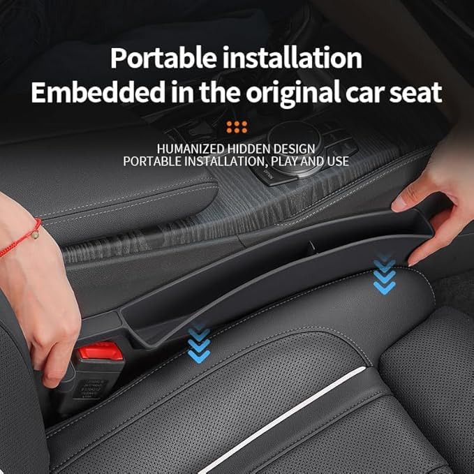 Car Seat Gap Filler, Seat Gap Organizer with Phone Holder, Car Seat Accessories, Car Organizer Fit Car SUV Truck-2PCS Gray