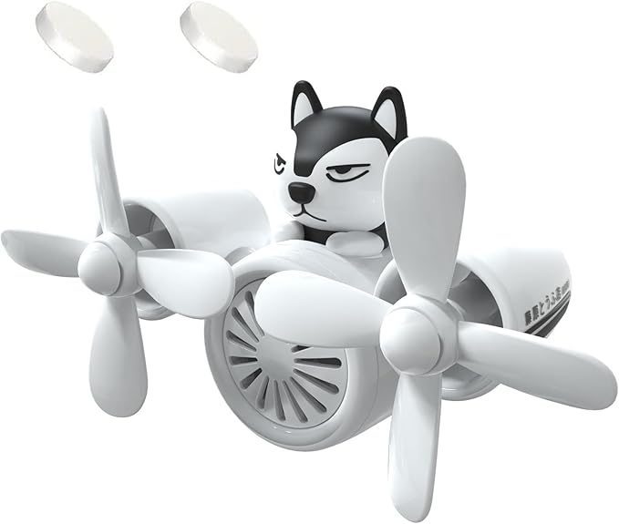 Pilot Car Air Freshener, Cute Duck Car Vent Clip Air Freshener Automotive Air Outlet Fan Diffuser, Automotive Interiors Vent Decoration (Dog)