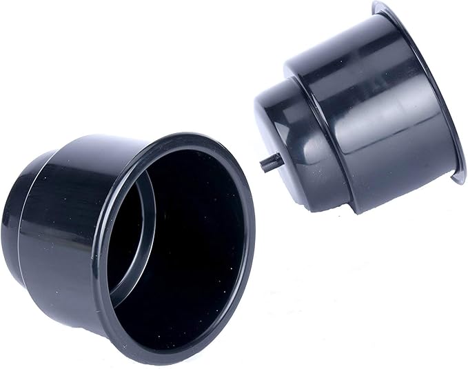 (Set of 3) Amarine-Made Black Recessed Plastic Cup Drink Can Holder with Drain for Boat Car Marine Rv - Black