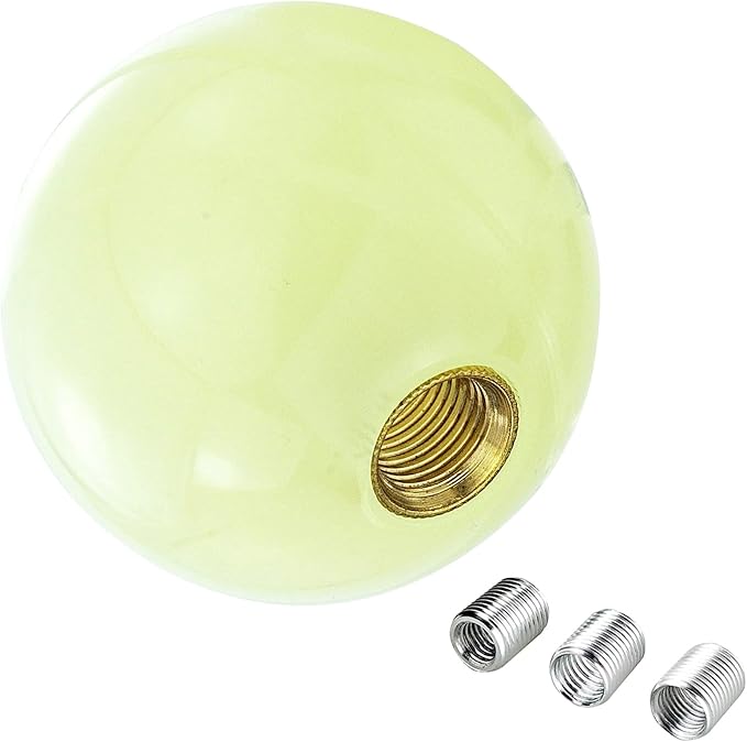 Lunsom Round Shift Knob, Ball Shape Gear Shifter Lever Head Shift Ball Car Stick Handle Fit Most Automatic Manual Transmission Vehicle (M8x1.25, Fluorescence)
