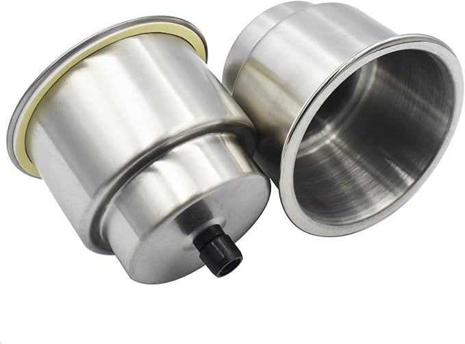 Yuanhe Stainless Steel Cup Drink Holder Insert with Drain for Marine Boat RV Camper, 6PCS