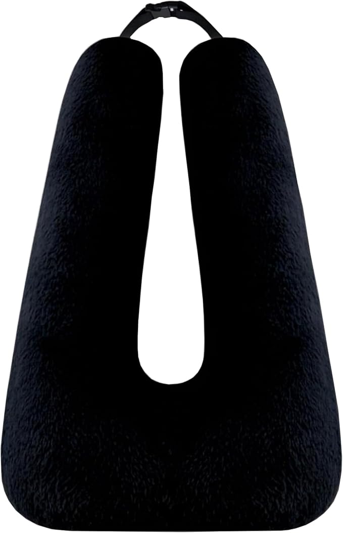 Kids Travel Pillow Car Pillow, Travel Pillow with Lining, Neck and Head Support Cushion for Kids and Adults, Perfect for Long Distance Travel, Airplanes, and Road Trips (Black)