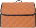 Ergocar Car Trunk Organizer Luxury Foldable Car Boot Tidy Storage Box Waterproof PU Car Boot Storage Organiser for Car/SUV/Truck/Auto (Upgrade Brown-M)
