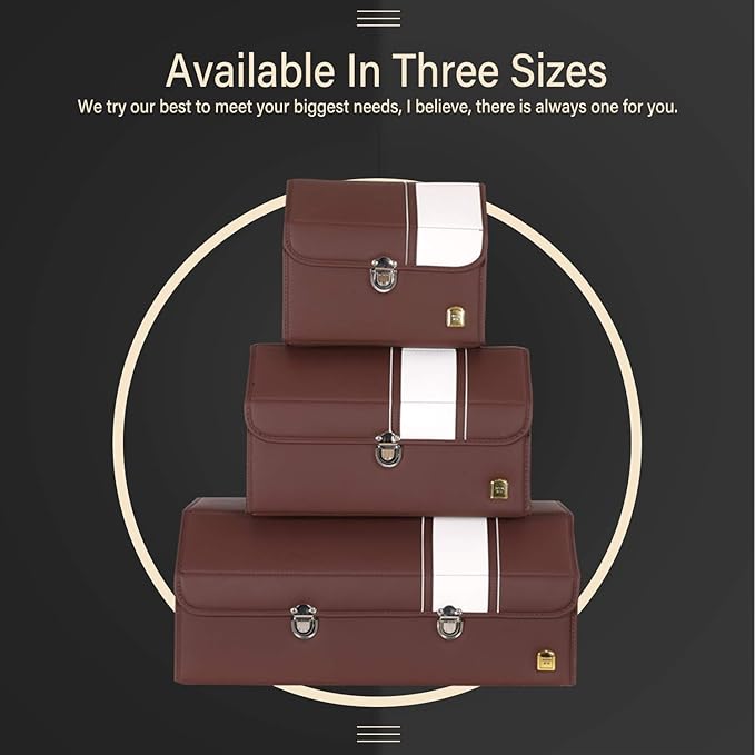 Ergocar Car Trunk Organizer Luxury Foldable Car Boot Tidy Storage Box Waterproof Leopard Car Boot Storage Organiser for Car/SUV/Truck/Auto (Black-S)