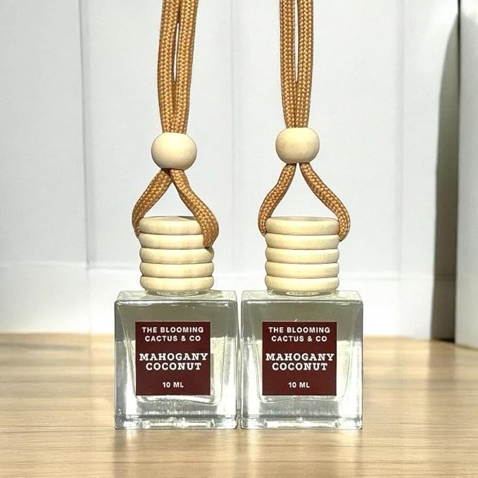 Automobile Diffuser, Long Lasting Car Air Freshener 2 Pack, Hanging Fresh Aroma Diffuser, Natural Essential Oil Fragrance for Removing Odors, Auto Interior Decor, Made in USA| MAHOGANY COCONUT - 10 ML