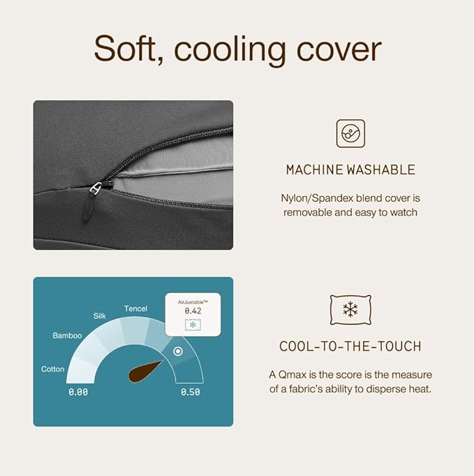 Coop Home Goods AirJustable Travel Neck Pillow, Inflatable, Adjustable Support for Neck & Chin, Compact Travel Pillow, Soft Memory Foam Comfort, Airplane Travel Essentials, Cooling & Washable Cover