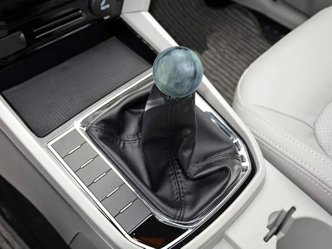 Lunsom Round Shift Knob, Ball Shape Gear Shifter Lever Head Shift Ball Car Stick Handle Fit Most Automatic Manual Transmission Vehicle (M8x1.25, Gray)