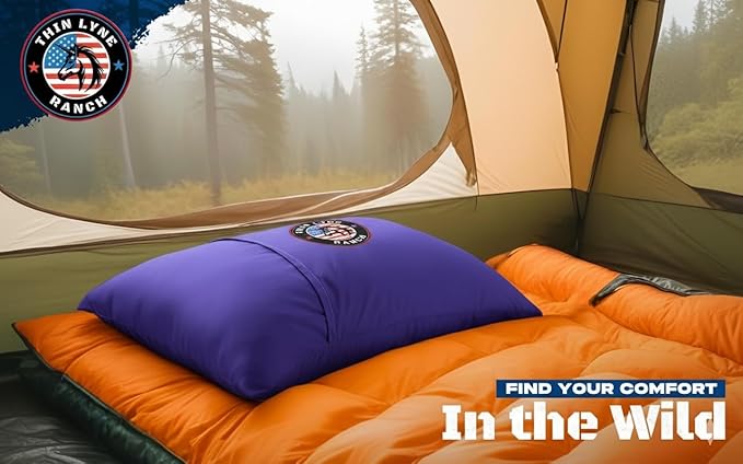 Therapeutic Camping Travel Pillow – Shredded Small Memory Foam Pillow for Deployments, Airplanes, and Car Trips – Ideal Size for Sleeping, Backpacking, Portable Camp Gear - Blurple Color